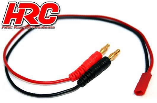 HRC Racing - HRC9117 - Charger Lead - 4mm Bullet to Battery BEC JST Plug - 300mm - Gold
