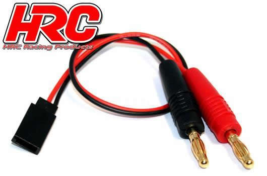 HRC Racing - HRC9118 - Câble de charge - doré - 4mm Bullet à Prise JR Universelle d'accu de réception - 300mm - Gold