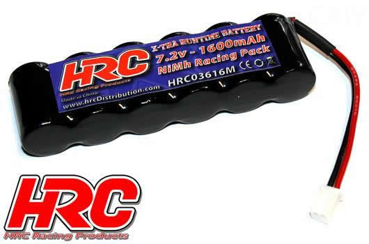 HRC Racing - HRC03616M - Battery - 6 cells - RC Car Micro - NiMH - 7.2V 1600mAh - Molex plug side by side 100x30x17mm