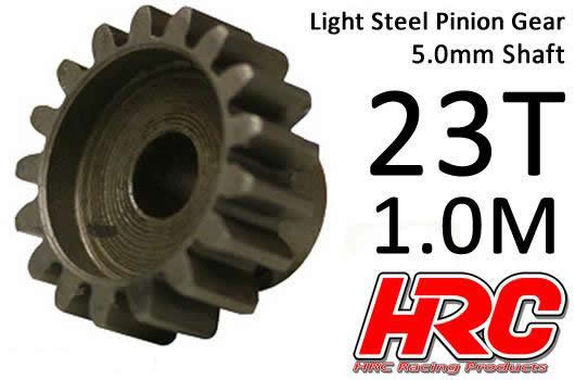HRC Racing - HRC71023 - Pinion Gear - 1.0M / 5mm Shaft - Steel - Light - 23T