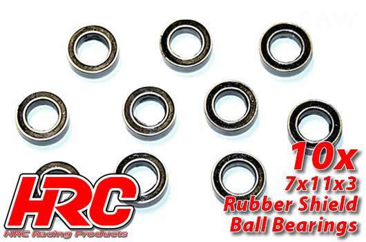 HRC Racing - HRC1242RS - Ball Bearings - metric -  7x11x3mm Rubber sealed (10 pcs)