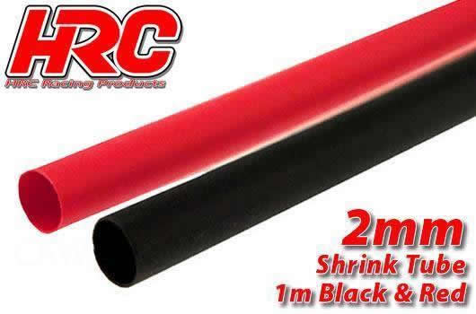 HRC Racing - HRC5112A - Gaine Thermorétractable -  2mm - rouge et noir (1m chacun)