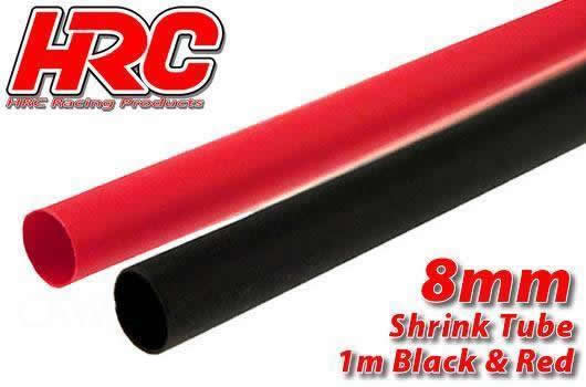 HRC Racing - HRC5112G - Gaine Thermorétractable -  8mm - rouge et noir (1m chacun)