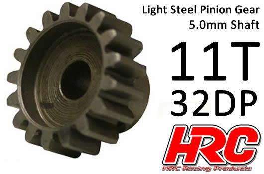 HRC Racing - HRC73211 - Pinion Gear - 32DP / 0,8M / 5mm Shaft - Steel - Light - 11T