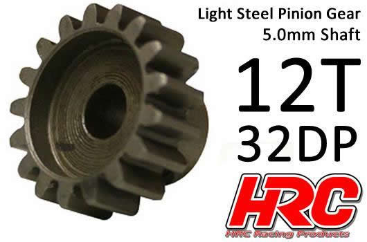HRC Racing - HRC73212 - Pinion Gear - 32DP / 0,8M / 5mm Shaft - Steel - Light - 12T