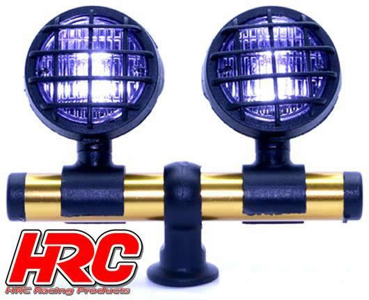 HRC Racing - HRC8728A - Set d'éclairage - 1/10 ou Monster Truck - LED - Prise JR - Barre de toit - Type A Court