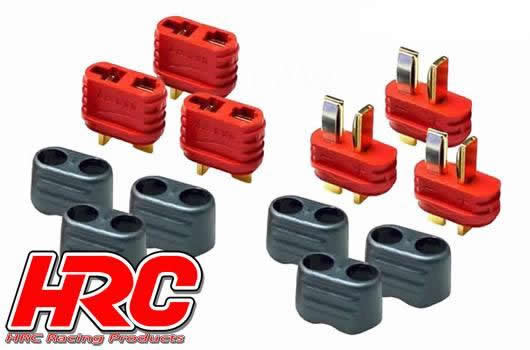 HRC Racing - HRC9030P - Connector - Ultra T Plug with protection - Male & Female (3 pcs each) - Gold