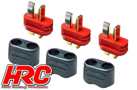 HRC Racing - HRC9031P - Connector - Ultra T Plug with protection - Male (3 pcs) - Gold