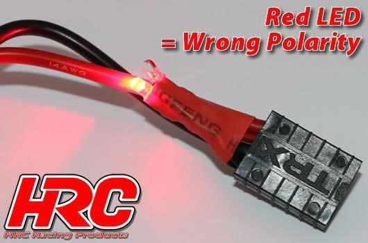 Charge & Drive Lead - 5mm Plug to TRX & Balancer Battery Plug with Polarity Check LED - Gold