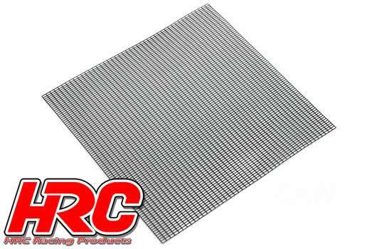 HRC Racing - HRC25401C - Karosserieteile - 1/10 Zubehör - Scale - Rostfreier Stahl - modifiziert Gitter von Luftzufuhr - 100x100mm - Square - Schwarz