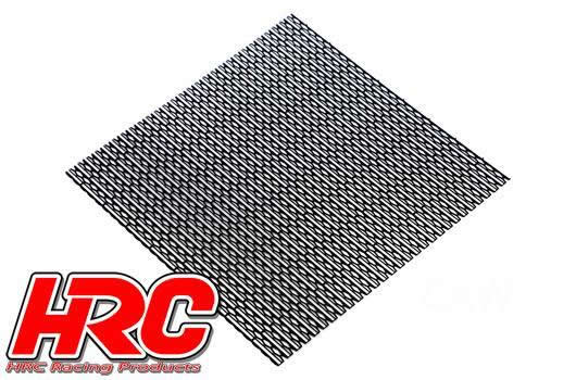HRC Racing - HRC25401E - Pièces de carrosserie - Accessoires 1/10 - Scale - Acier Inox - Grille de prise d'air modifiée - 100x100mm - Diamond Open - Noir