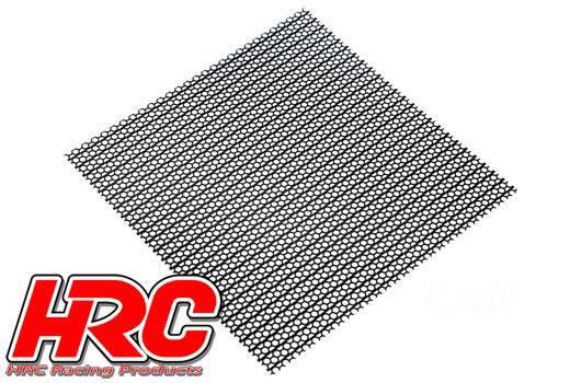HRC Racing - HRC25401H - Karosserieteile - 1/10 Zubehör - Scale - Rostfreier Stahl - modifiziert Gitter von Luftzufuhr - 100x100mm - Hexagon - Schwarz