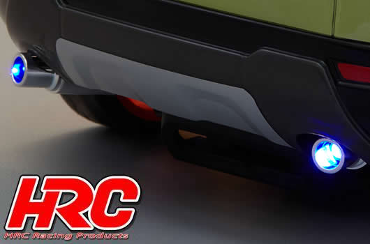 HRC Racing - HRC25113D - Parti di carrozzeria - 1/10 accessorio - Scale - Scappamento Finto - LED compatibile - Tipo singolo (2 pzi)