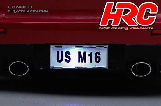HRC Racing - HRC8748A - Set d'éclairage - 1/10 TC/Drift - Scale - LED - Plaque d'immatriculation avec Set de LEDs