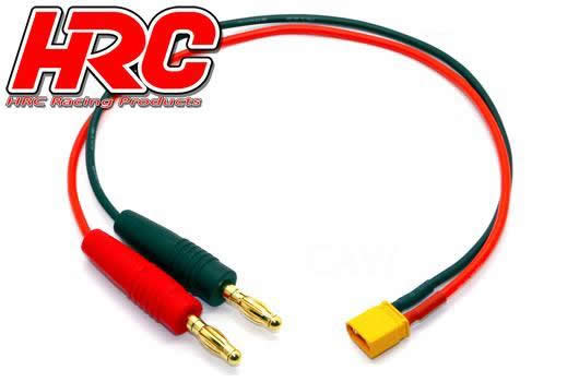 HRC Racing - HRC9103 - Charger Lead - 4mm Bullet to XT30 Battery Plug - 300mm - Gold