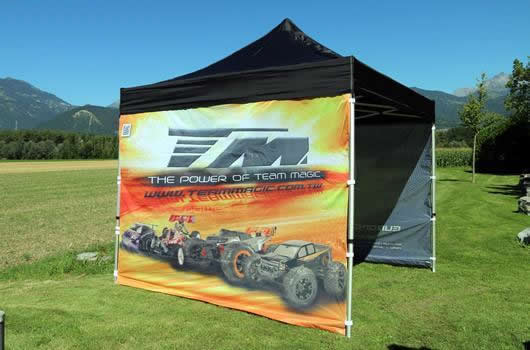 HRC Racing - HRC9971 - Pit Tent - HRC Racing / Team Magic - 3x3m - Pro & Durable Structure - 3 printed sides