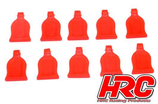 HRC Racing - HRC2041RE - Grip pour clips de carrosseries - pour clips 1/10 - Rouge (10 pces)