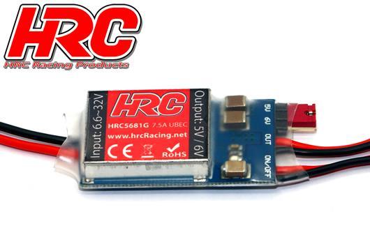 HRC Racing - HRC5681G - Elektronik - UBEC - Eingang 6.6~32V - Ausgang 5V oder 6V 7.5Amp - mit Schalter