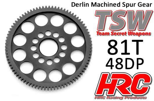 HRC Racing - HRC74881LW - Spur Gear - 48DP - Low Friction Machined Delrin - Ultra Light -  81T