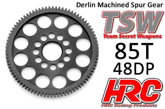 HRC Racing - HRC74885LW - Spur Gear - 48DP - Low Friction Machined Delrin - Ultra Light -  85T
