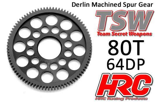 HRC Racing - HRC76480LW - Corona - 64DP - Low Friction Machined Delrin - Ultra Light -   80T