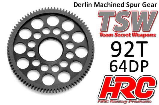 HRC Racing - HRC76492LW - Corona - 64DP - Low Friction Machined Delrin - Ultra Light -   92T