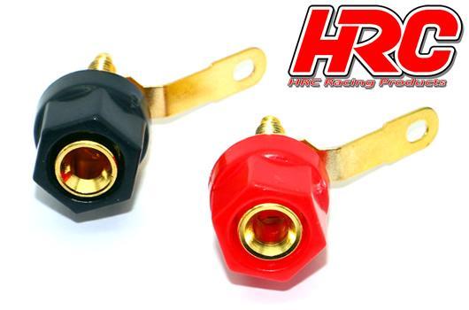 HRC Racing - HRC9004B - Connector - 4.0mm - Box Output Style - Female (2 pcs) - Gold