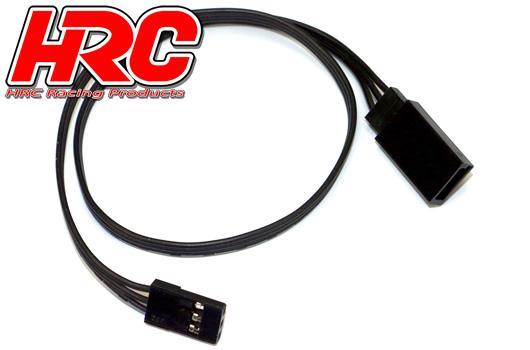 HRC Racing - HRC9242K - Servo Extension Cable - Male/Female - JR  -  30cm Long - Black/Black/Black-22AWG