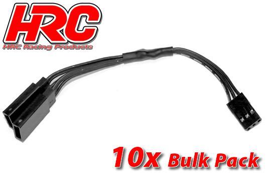 HRC Racing - HRC9249KB - Cable - Y - JR type - Black/Black/Black - 12cm - BULK 10 pcs-22AWG
