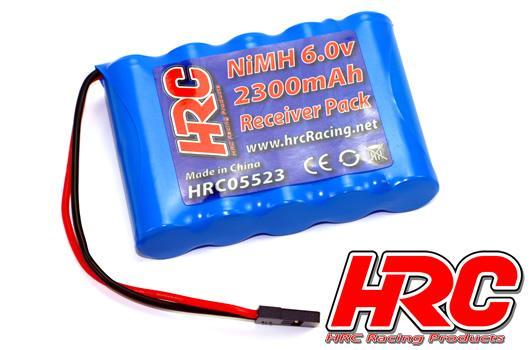 HRC Racing - HRC05523F - Battery - 5 cells - Receiver pack - 6V 2300mAh NiMH - AA flat - JR Plug 70x50x15mm