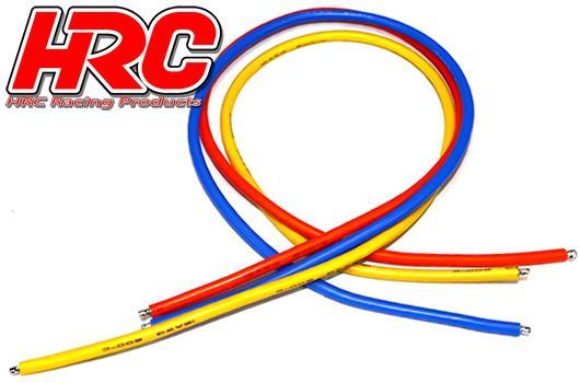 HRC Racing - HRC9512E - Câble - 12 AWG / 3.3mm2 - Argent (680 x 0.08) - Bleu / Orange / Jaune (50cm chaque)