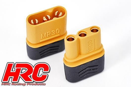 HRC Racing - HRC9020P - Connecteur - MR30 Triple - 1 paire (1 male & 1 female) - Gold