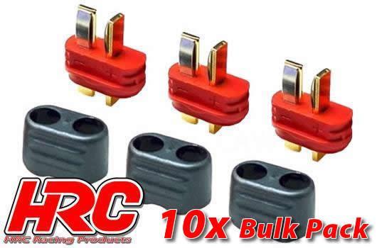 HRC Racing - HRC9031PB - Connector - Ultra T Plug with protection - Male (10 pcs) - Gold