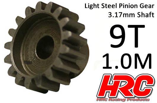 HRC Racing - HRC71009S - Pinion Gear - 1.0M / 3.17mm Shaft - Steel - Light -  9T