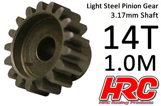 HRC Racing - HRC71014S - Pinion Gear - 1.0M / 3.17mm Shaft - Steel - Light - 14T