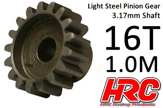 HRC Racing - HRC71016S - Motorritzel - 1.0M / 3.17mm Achse - Stahl - Leicht - 16Z
