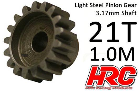 HRC Racing - HRC71021S - Pignon - 1.0M / axe 3.17mm - Acier - Léger - 21D