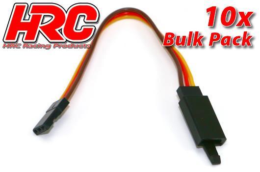 HRC Racing - HRC9240CLB - Servo Extension Cable - with Clip - Male/Female - JR -  10cm Long - BULK 10 pcs-22AWG