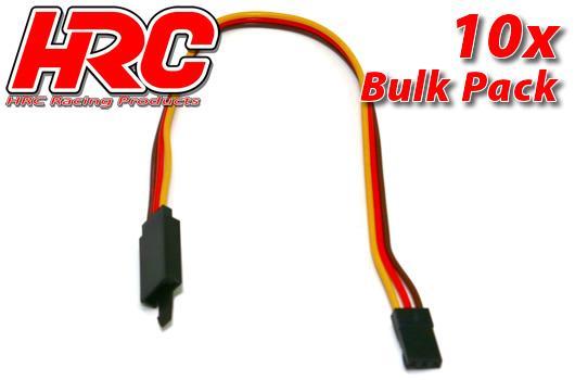 HRC Racing - HRC9241CLB - Servo Extension Cable - with Clip - Male/Female - JR  -  20cm Long - BULK 10 pcs-22AWG