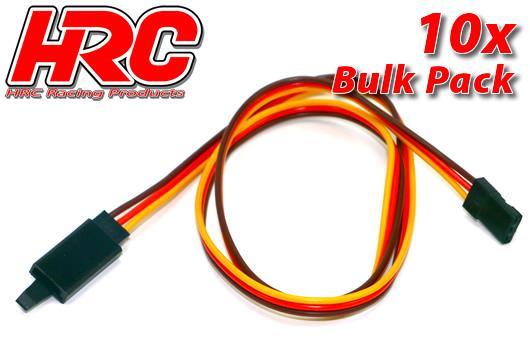 HRC Racing - HRC9243CLB - Servo Extension Cable - with Clip - Male/Female - JR  -  40cm Long - BULK 10 pcs-22AWG