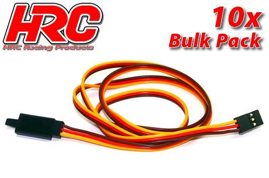 HRC Racing - HRC9246CLB - Servo Extension Cable - with Clip - Male/Female - JR type -  80cm Long - BULK 10 pcs-22AWG