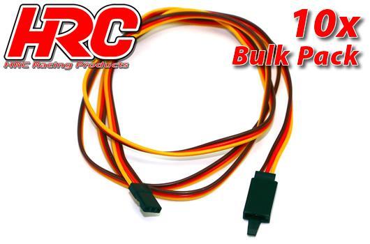 HRC Racing - HRC9247CLB - Servo Extension Cable - with Clip - Male/Female - JR type - 100cm Long - BULK 10 pcs-22AWG