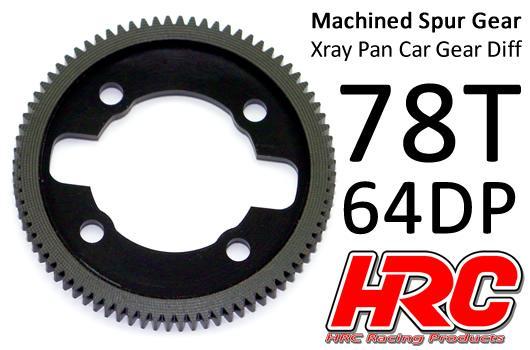 HRC Racing - HRC764X78 - Spur Gear - 64DP - Low Friction Machined Delrin - Ultra Light -  Xray Pan Car - 78T