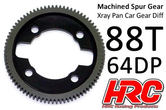 HRC Racing - HRC764X88 - Spur Gear - 64DP - Low Friction Machined Delrin - Ultra Light - Xray Pan Car - 88T