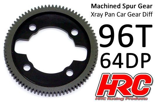 HRC Racing - HRC764X96 - Spur Gear - 64DP - Low Friction Machined Delrin - Ultra Light -  Xray Pan Car - 96T