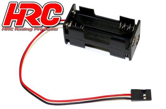 HRC Racing - HRC9274A - Boitier de piles - AAA - 4 éléments - Carré - avec connecteur JR