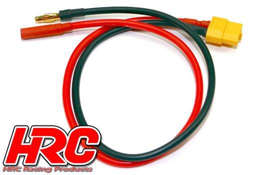 HRC Racing - HRC9603G - Charger Lead - Gold - XT60 Charger Plug to 4mm Male negative / 4mm Female Plug positive - 300mm