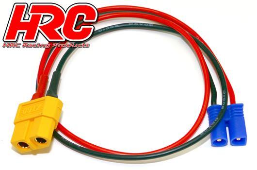 HRC Racing - HRC9607 - Charger Lead - Gold - XT60 Charger Plug to EC2 Battery Plug - 300mm
