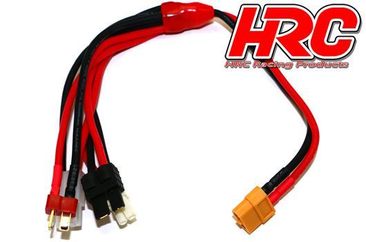 HRC Racing - HRC9623 - Charger Lead - Gold - XT60 Charger Plug to Tamiya / Mini Tamiya / TRX / Ultra T Plug - 300mm