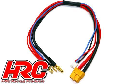 HRC Racing - HRC9657 - Ladekabel - XT60 Ladestecker zu 4mm & JST Balancer Stecker für Hardcase Akku - 500mm